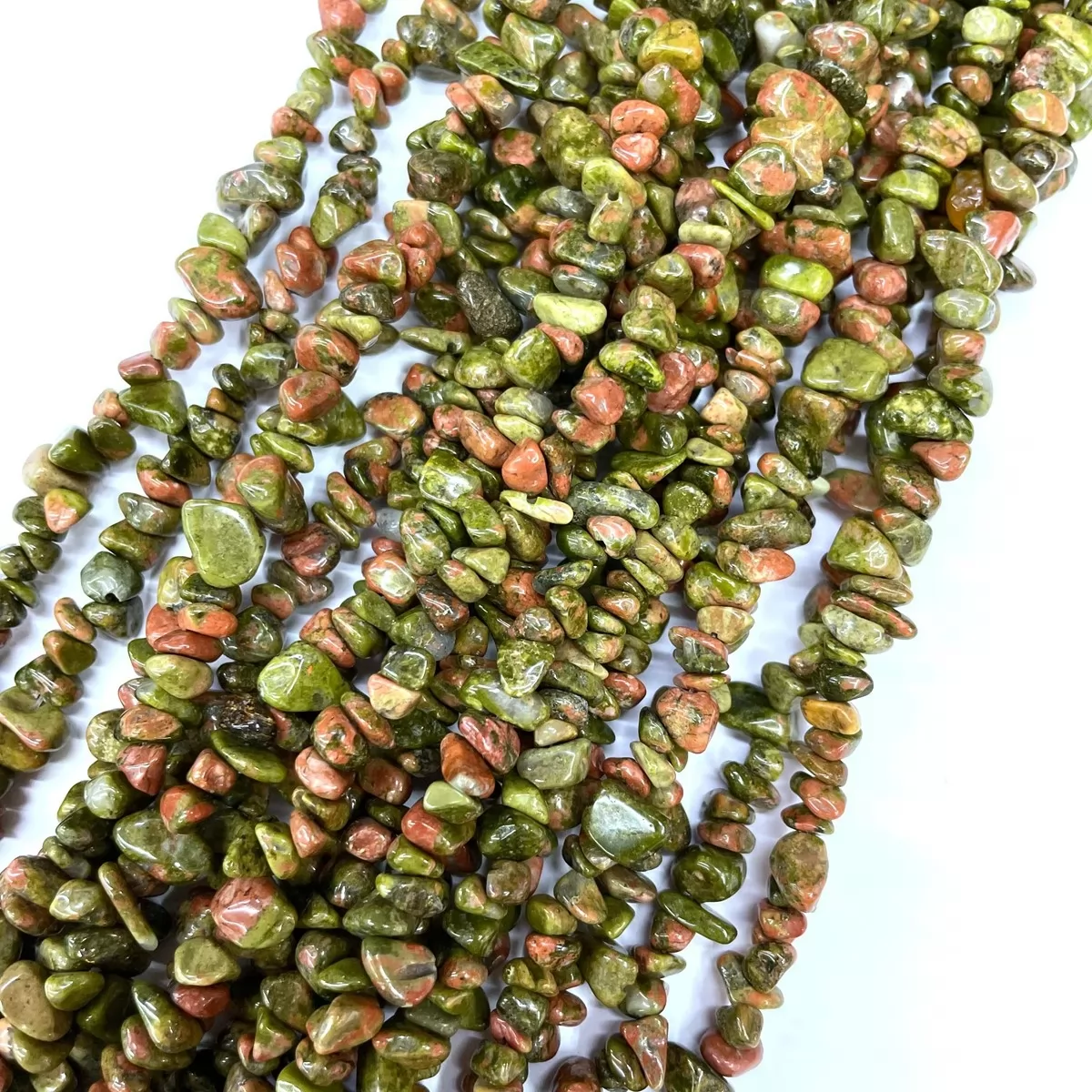 Unakite, 32'' Chips, Approx 5-8mm