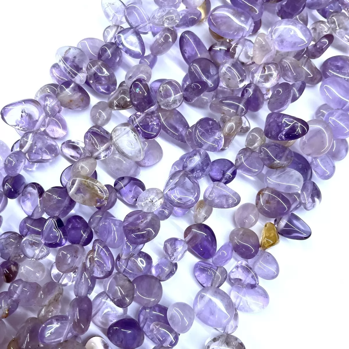 Amethyst, Top Drilled Drop Style Chips, Approx 8-10mm x 12-14mm Approx 380mm