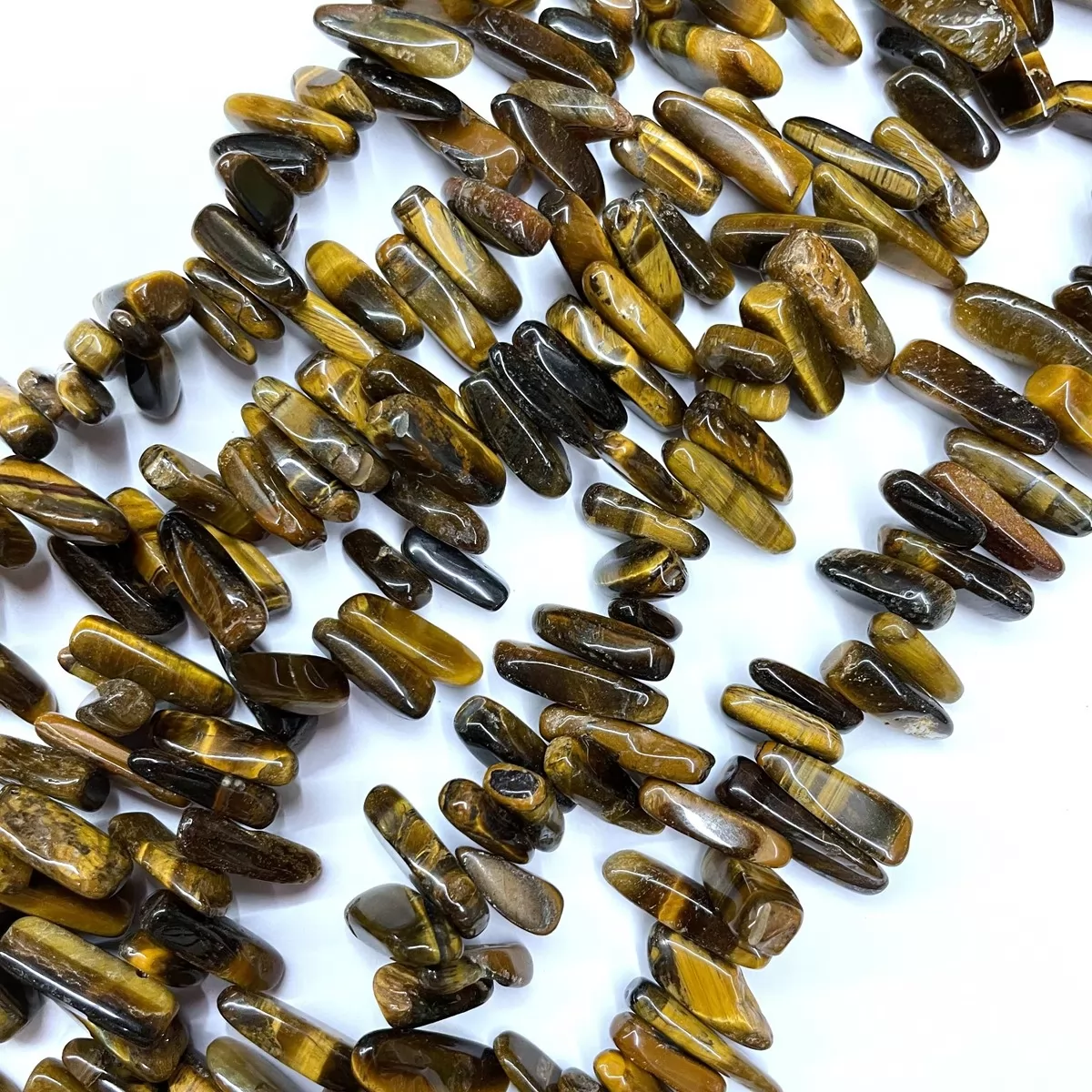Yellow Tiger Eye, Long Chips, Approx 6x18mm, Approx 380mm