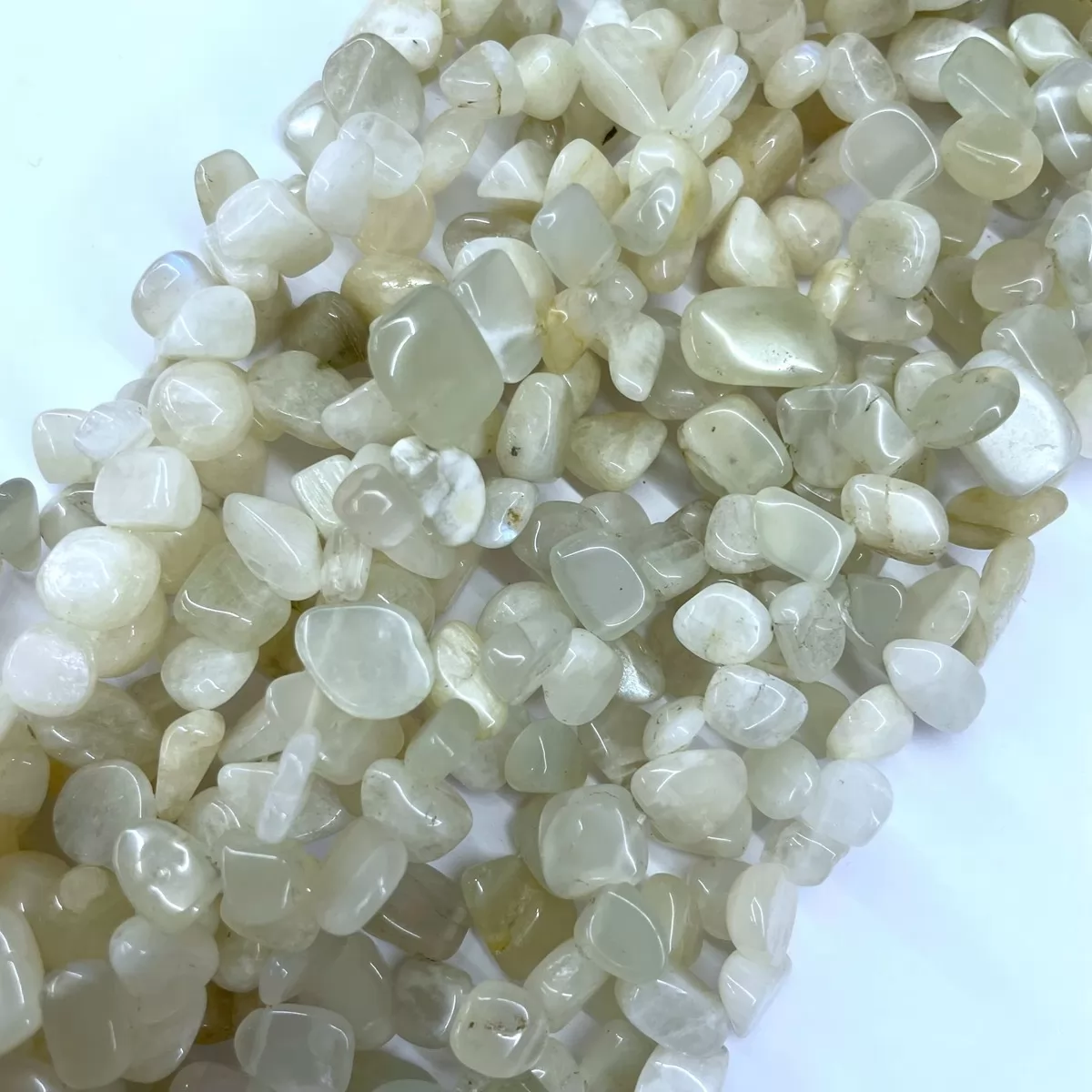 White Moonstone, Top Drilled Drop Style Chips, Approx 8-10mm x 12-14mm Approx 380mm