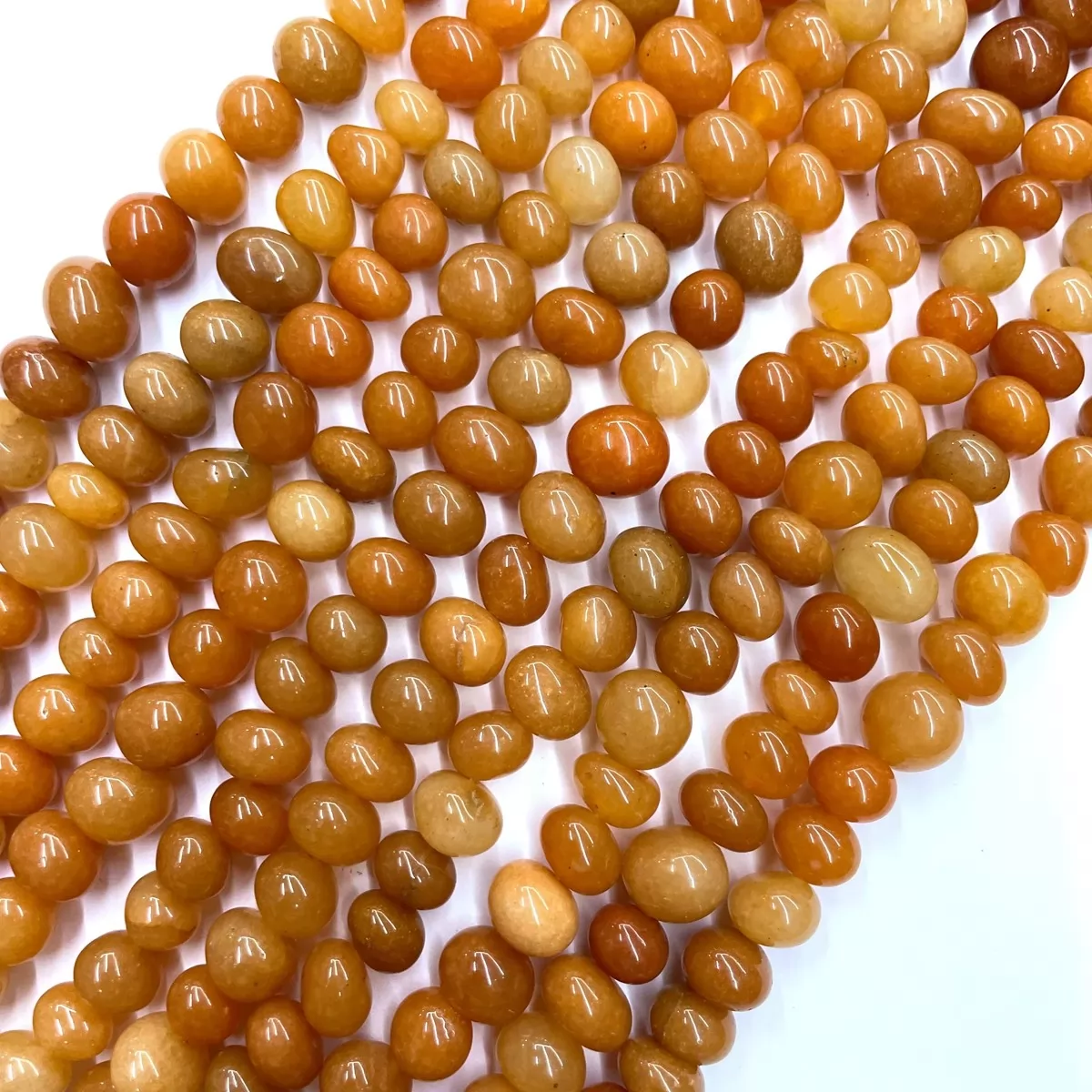 Orange Aventurine, Center Drilled Chips, Approx 8mm x 10-12mm, Approx 380mm