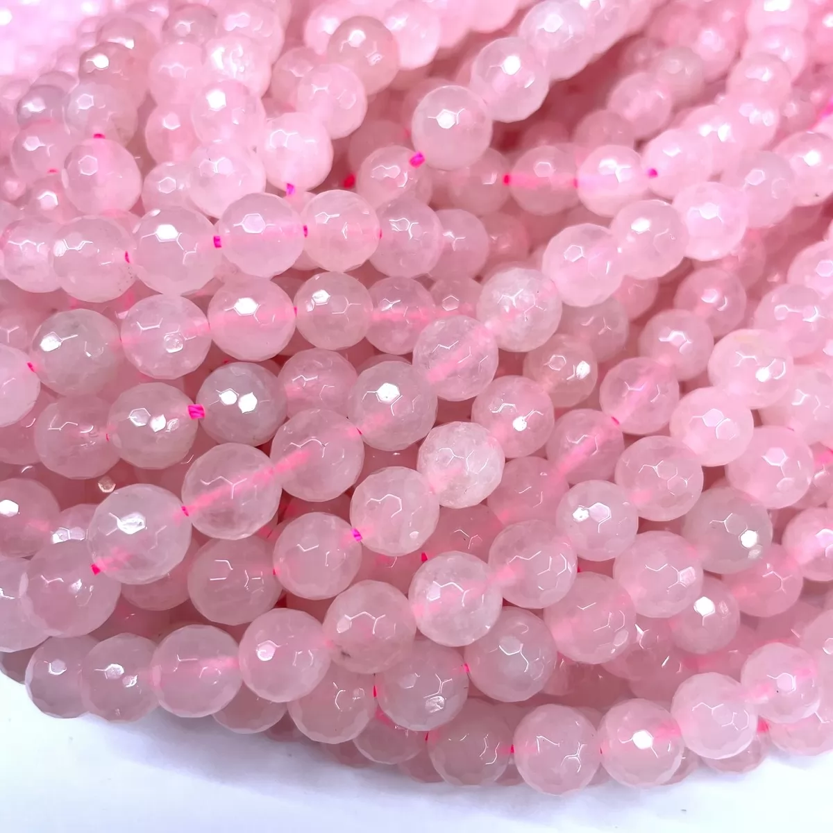Rose Quartz, Faceted Round, Approx 4mm-12mm, Approx 380mm