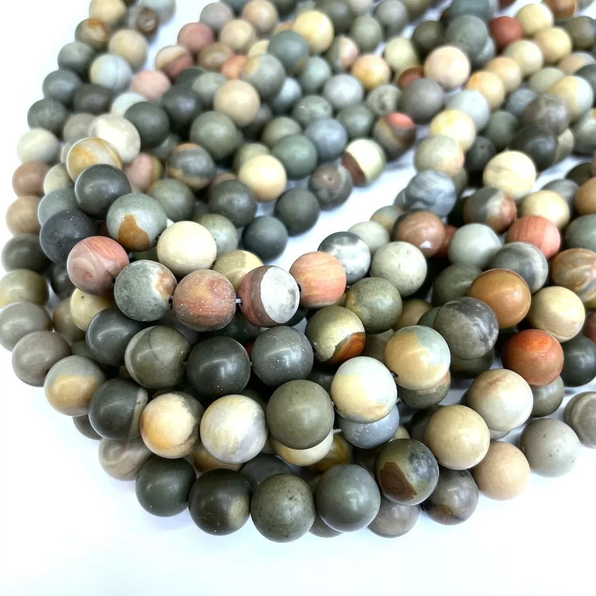 New Imperial Jasper, Matte Round, Approx 4mm-12mm, Approx 380mm