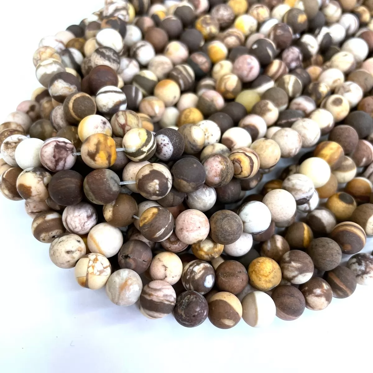 Brown Zebra Jasper , Matte Round, Approx 4mm-12mm, Approx 380mm