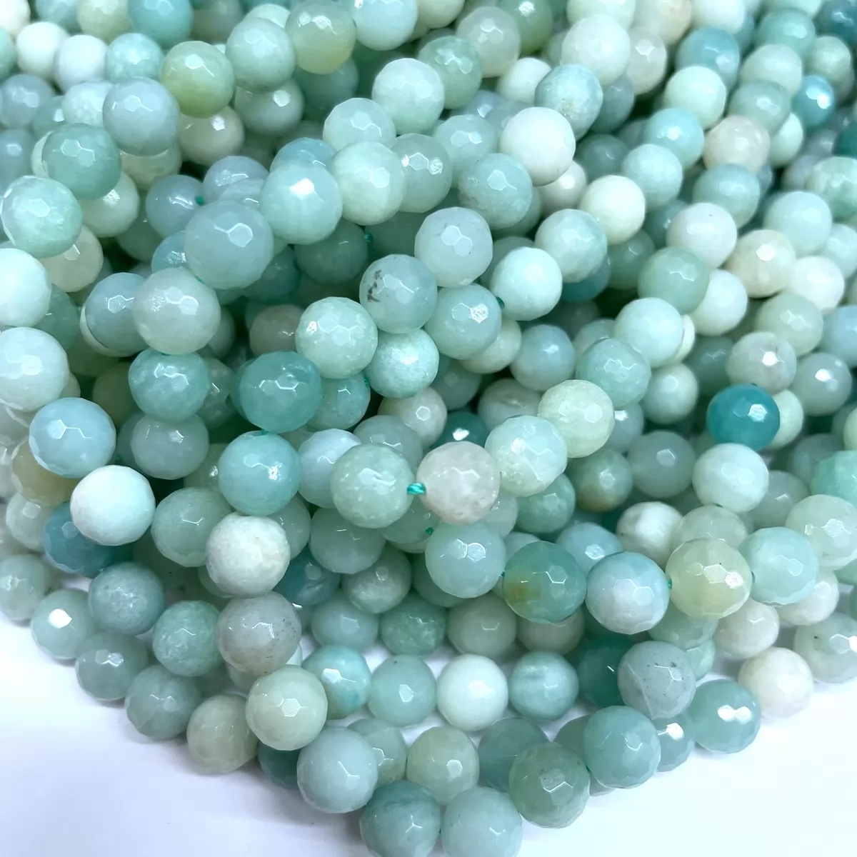 Chinese Amazonite, Faceted Round, Approx 4mm-12mm, Approx 380mm