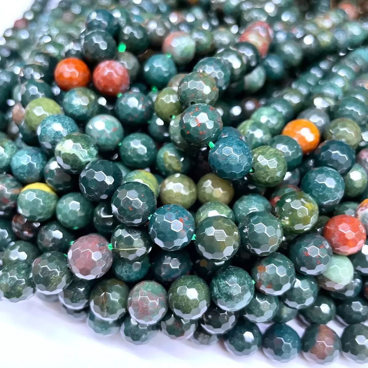 Blood stone, Faceted Round, Approx 4mm-12mm, Approx 380mm