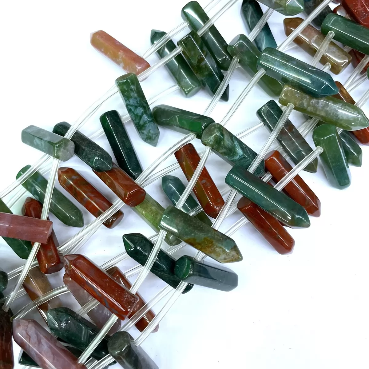 Indian Agate, Top Side Drilled Point, Approx 8x31mm, 12 Pcs Per Strand