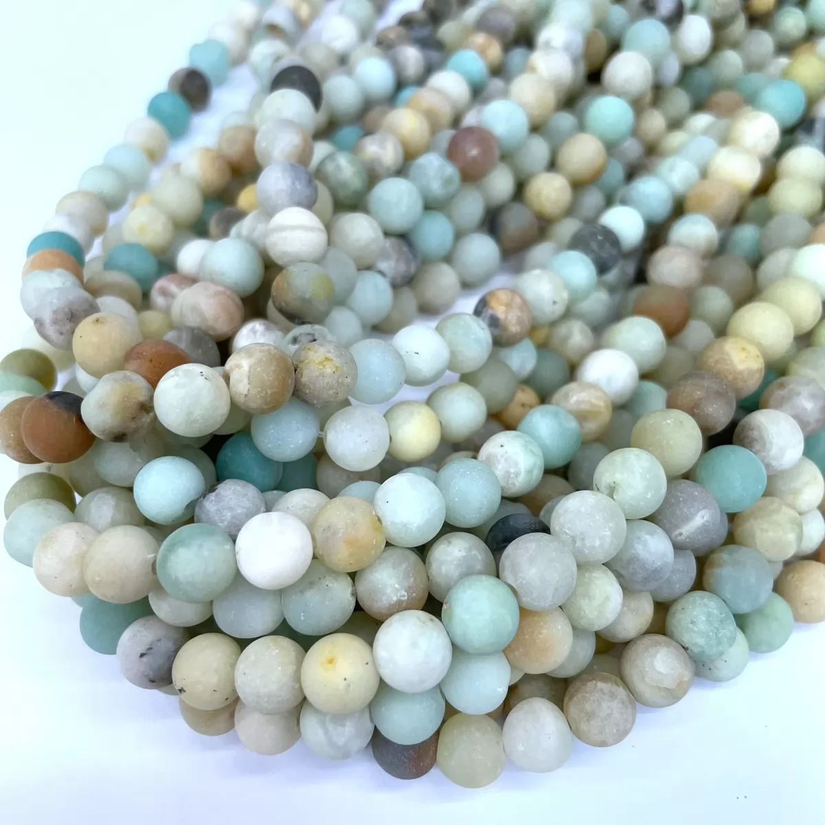 Multicolor Amazonite  , Matte Round, Approx 4mm-12mm, Approx 380mm