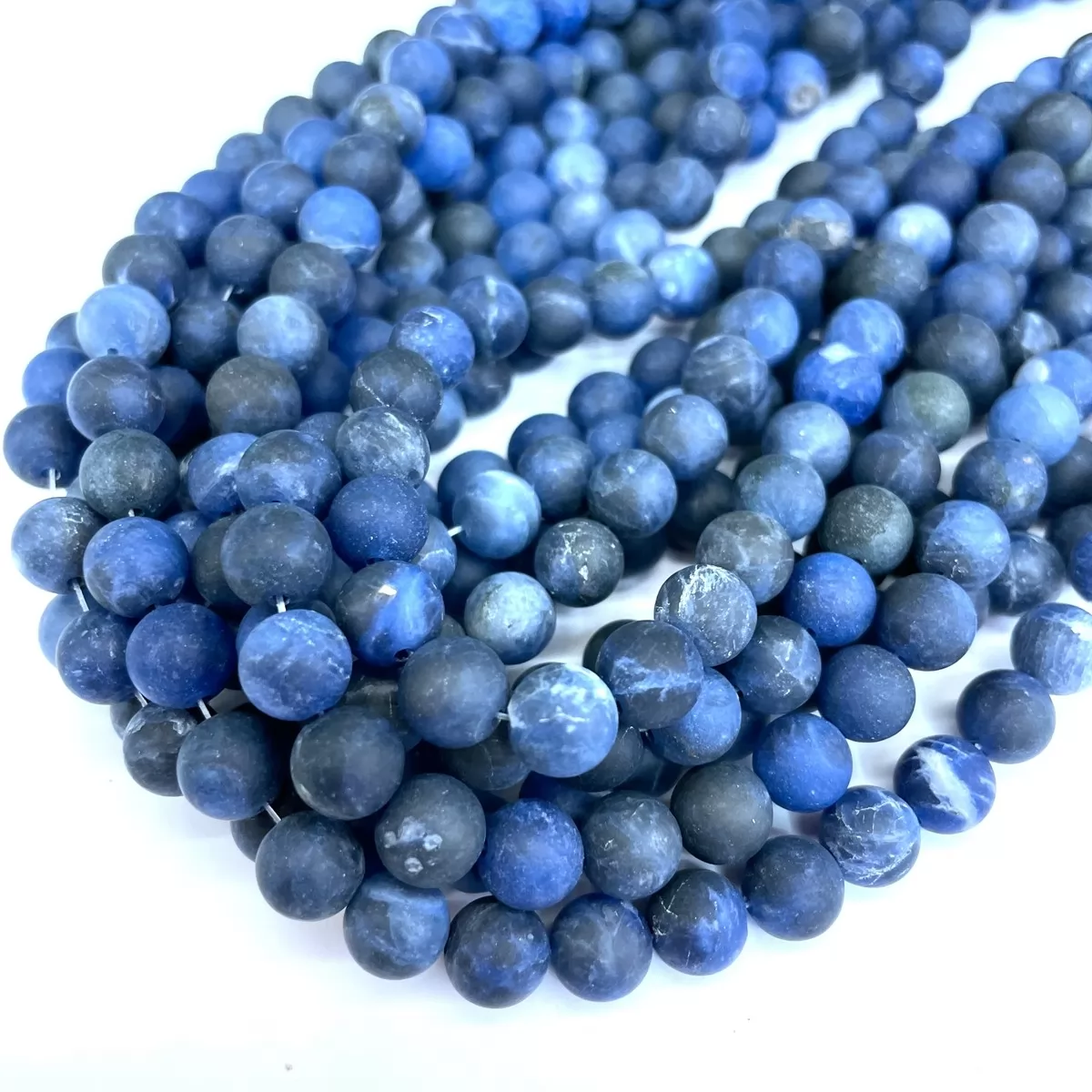Sodalite, Matte Round, Approx 4mm-12mm, Approx 380mm