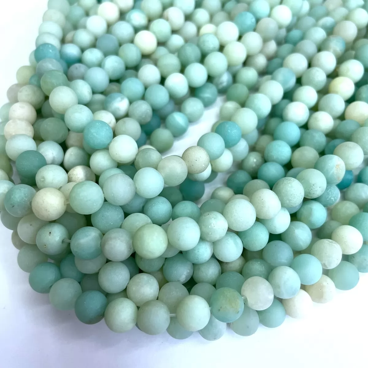 Chinese Amazonite , Matte Round, Approx 4mm-12mm, Approx 380mm