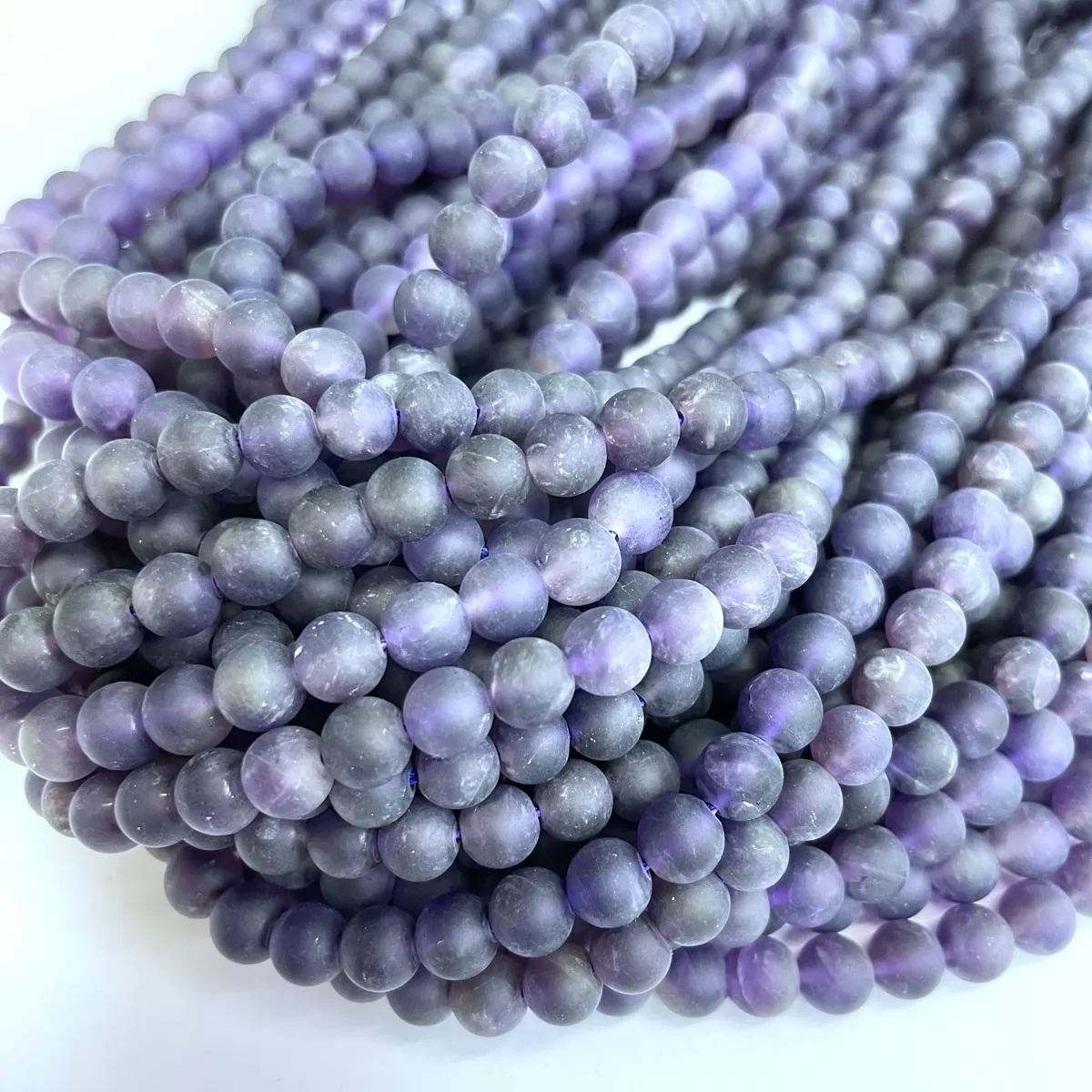 Amethyst, Matte Round, Approx 4mm-12mm, Approx 380mm