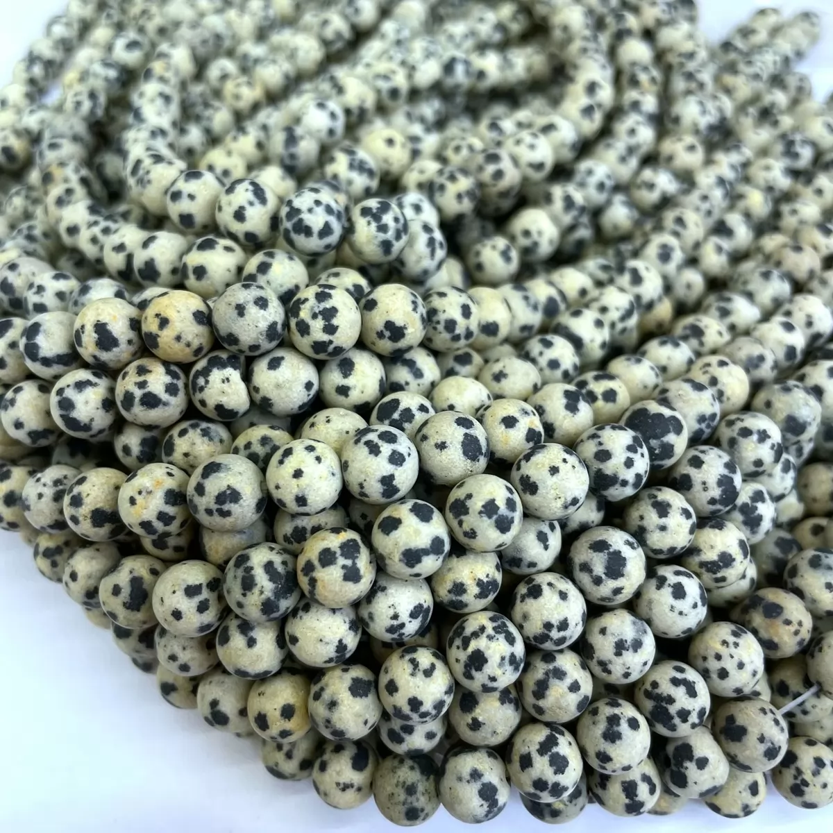 Dalmation Jasper, Matte Round, Approx 4mm-12mm, Approx 380mm