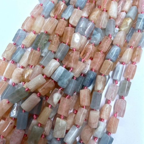 Morganite, Faceted Tube, Approx 8x12mm, Approx 380mm
