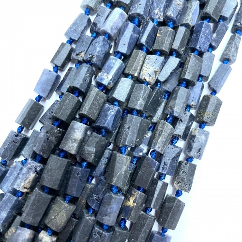 Iolite, Matte Tube, Approx 8x12mm, Approx 380mm