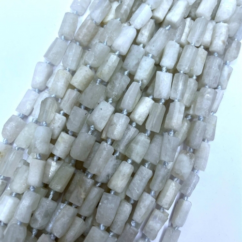 White Moonstone, Matte Tube, Approx 8x12mm, Approx 380mm