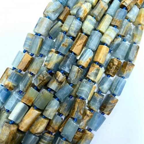 Blue Celestite, Matte Tube, Approx 8x12mm, Approx 380mm