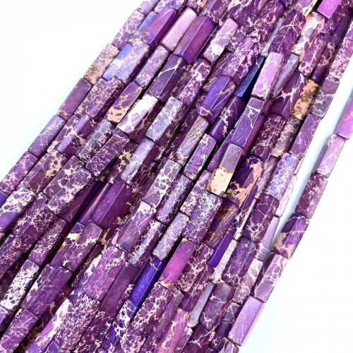 Purple Impression Japser, Rectangle Tube, Approx 4x13mm, Approx 380mm