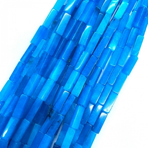 Blue #2 Jade Dyed, Rectangle Tube, Approx 4x13mm, Approx 380mm