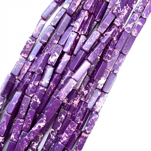 Purple #2 Synthetic Impression Japser, Rectangle Tube, Approx 4x13mm, Approx 380mm