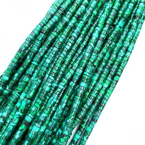 Sythetic Malachite, Disc, Approx 2x4mm, Approx 380mm