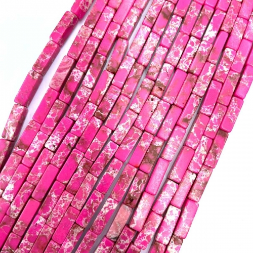 Pink Synthetic Impression Japser, Rectangle Tube, Approx 4x13mm, Approx 380mm