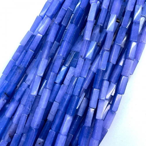 Blue Jade Dyed, Rectangle Tube, Approx 4x13mm, Approx 380mm