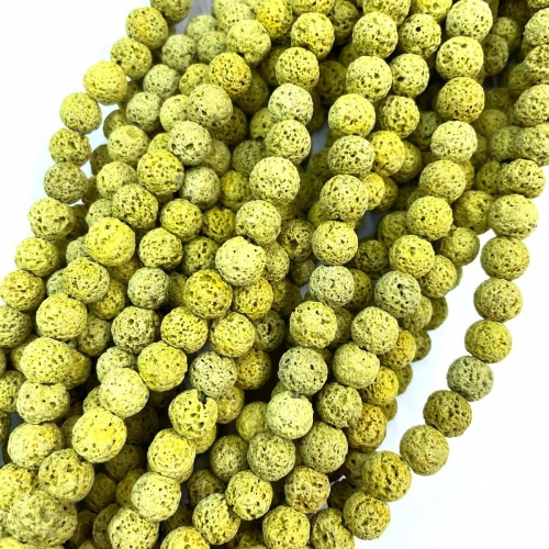 Yellow Lava, Plain Round, Approx 6-10mm, Approx 380mm