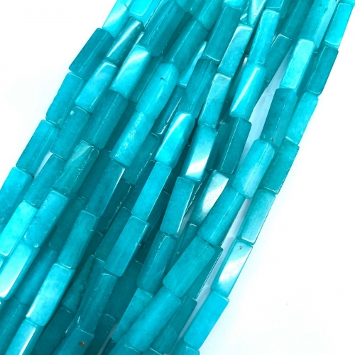Blue #3 Jade Dyed, Rectangle Tube, Approx 4x13mm, Approx 380mm