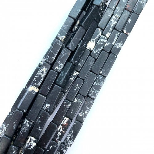 Black Synthetic Impression Japser, Rectangle Tube, Approx 4x13mm, Approx 380mm