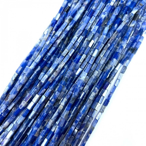 Sodalite, Rectangle Tube, Approx 4x13mm, Approx 380mm