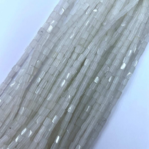 White Jade, Rectangle Tube, Approx 4x13mm, Approx 380mm