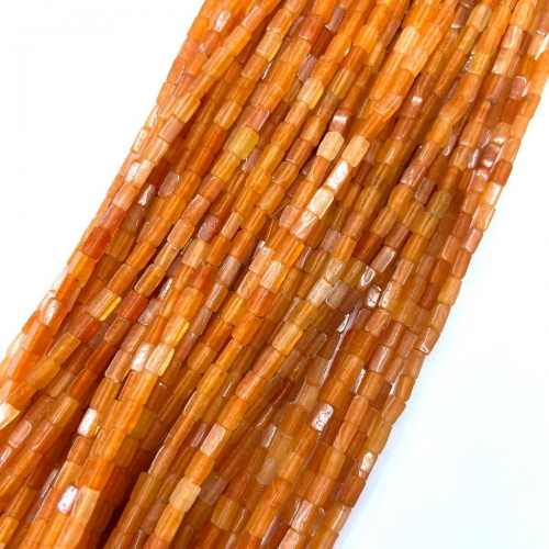 Orange Aventurine, Rectangle Tube, Approx 4x13mm, Approx 380mm