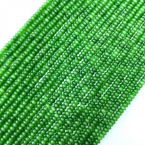 Dyed Green Jade, Rondelle, Approx 2x4mm, Approx 380mm