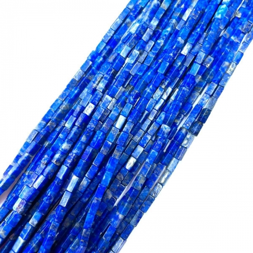 Lapis Lazuli, Rectangle Tube, Approx 4x13mm, Approx 380mm
