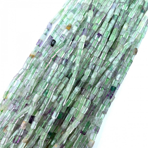 Fluorite, Rectangle Tube, Approx 4x13mm, Approx 380mm
