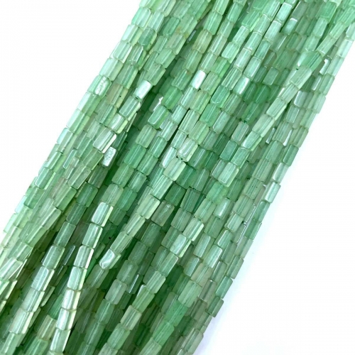Green Aventurine, Rectangle Tube, Approx 4x13mm, Approx 380mm