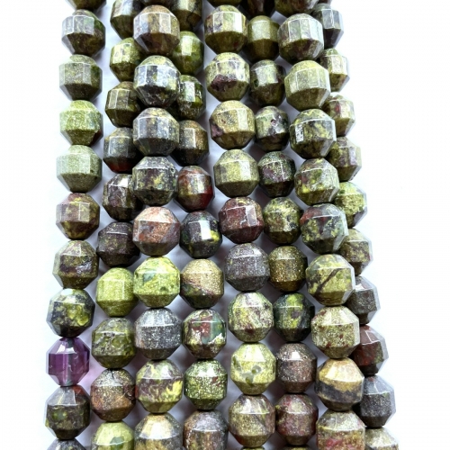 Dragon Blood Jasper, Double Tip Faceted round, 7-8mm/9-10mm, Approx 380mm