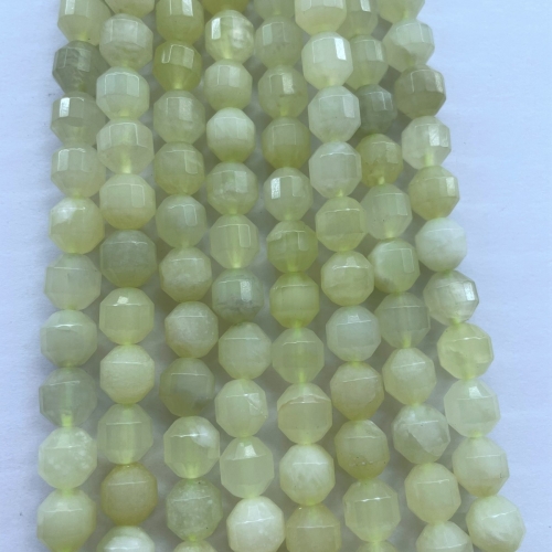 New Jade, Double Tip Faceted round, 7-8mm/9-10mm, Approx 380mm