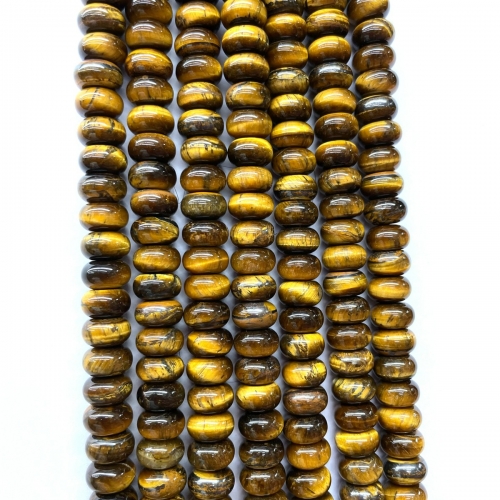 Yellow Tiger Eye, Plain Rondelle, 6mm-10mm, Approx 380mm