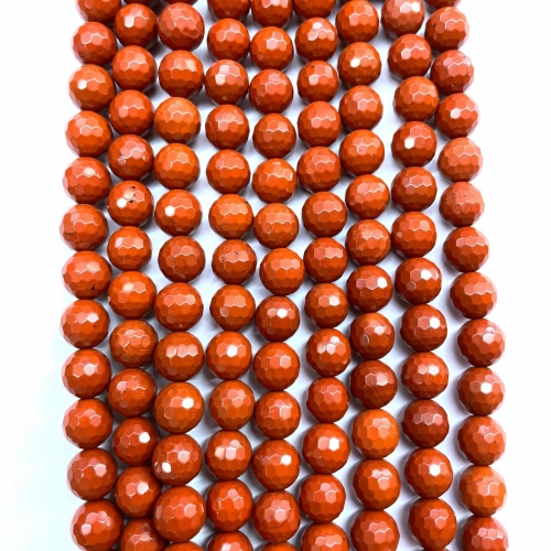 Red Jasper, Faceted Round, 4mm-10mm, Approx 380mm