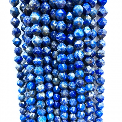 Lapis Lazuli, Star Faceted Round, 5-6mm/7-8mm/9-10mm, Approx 380mm