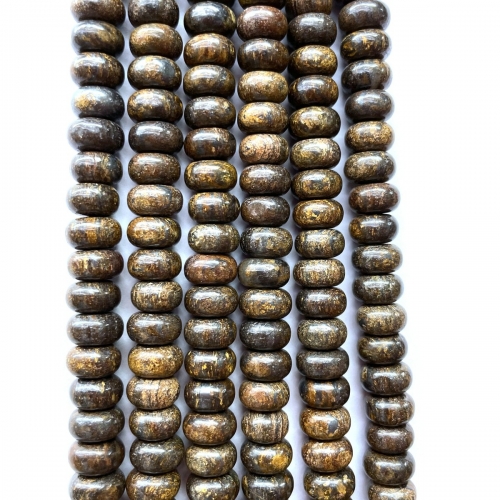 Bronzite, Plain Rondelle, 6mm-8mm, Approx 380mm