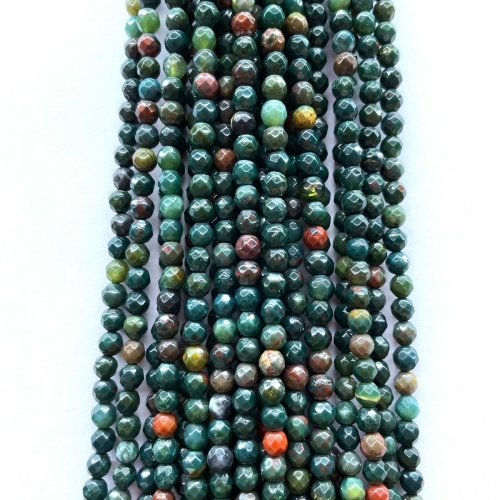 Bloodstone, Faceted Round, 4mm-12mm, Approx 380mm
