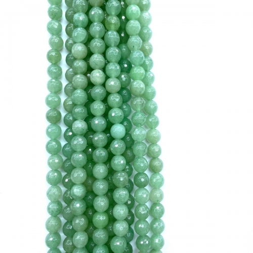 Green Aventurine , Faceted Round, 4mm-12mm, Approx 380mm