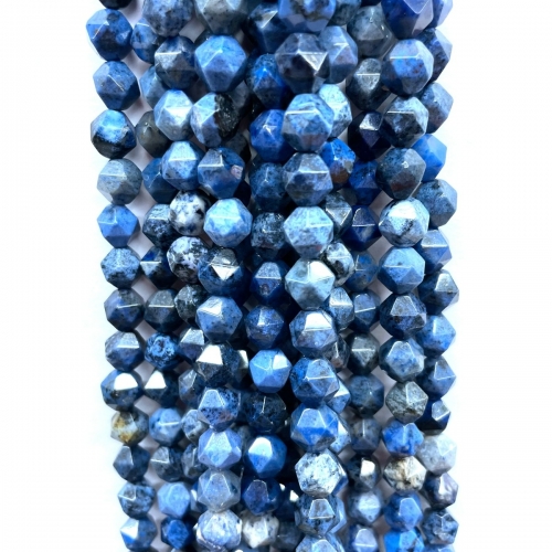 Dumortierite, Star Faceted Round, 5-6mm/7-8mm/9-10mm, Approx 380mm