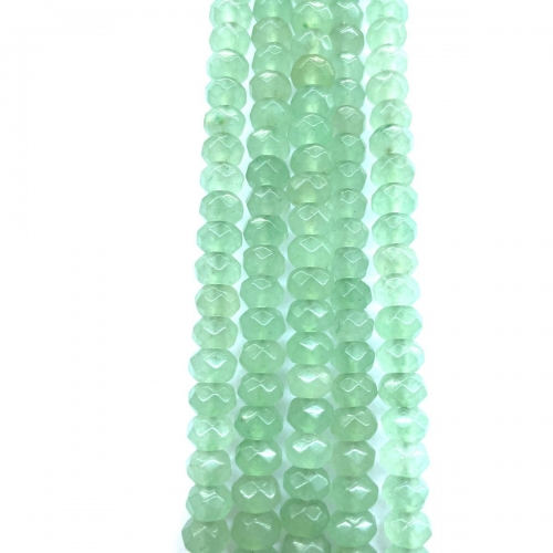 Green Aventurine, Faceted Rondelle, 6x4mm-8x5mm, Approx 380mm
