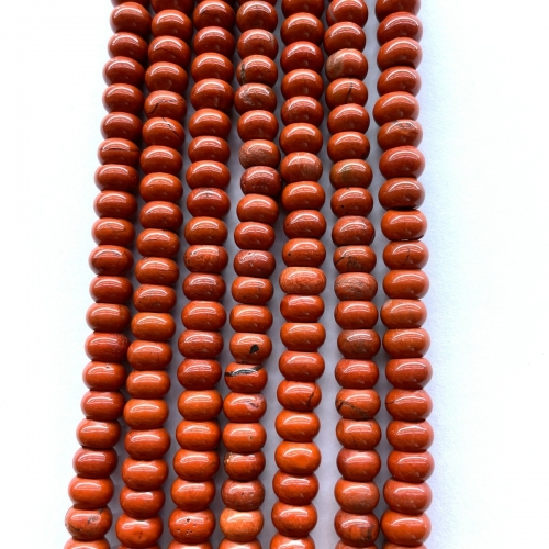 Red Jasper, Plain Rondelle, 6mm-10mm, Approx 380mm