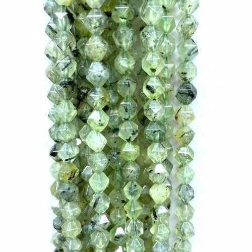 Prehnite, Star Faceted Round, 5-6mm/7-8mm/9-10mm, Approx 380mm