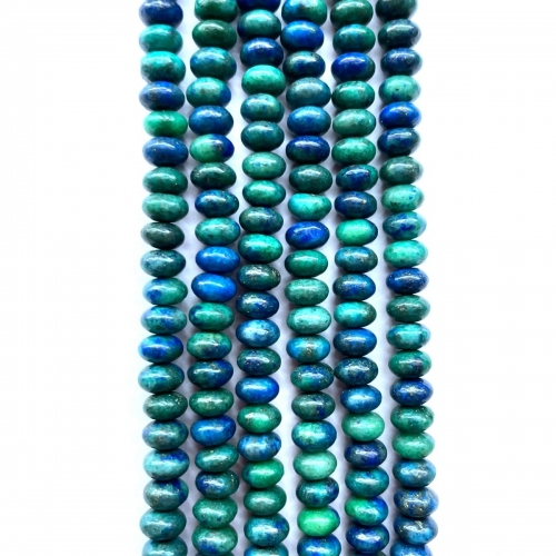 Azurite Malachite, Plain Rondelle, 6mm-8mm, Approx 380mm