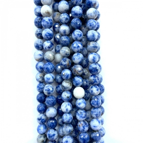 Denim Lapis, Faceted Round, 4mm-12mm, Approx 380mm